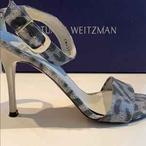 Stuart Weitzman Platinum Leopard Heels, 7